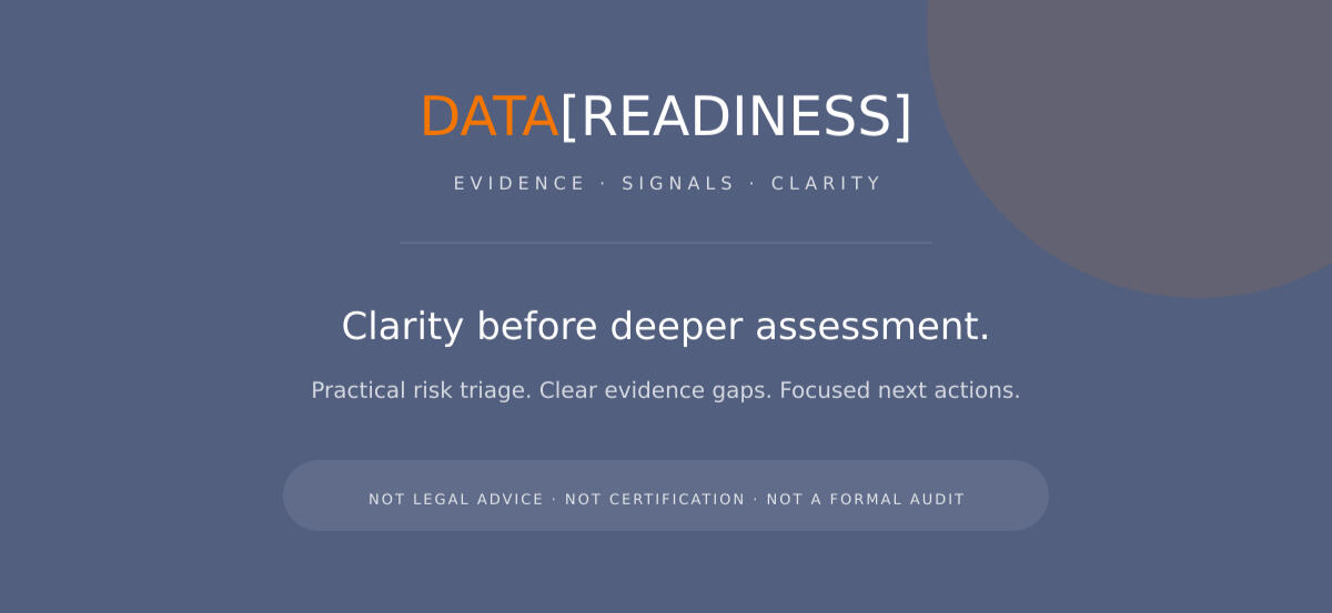 Data Readiness brand logo with slogan Data Readiness brand logo with slogan